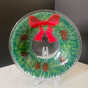 10.5" Holiday Wreath & Bow Bowl by Peggy Karr